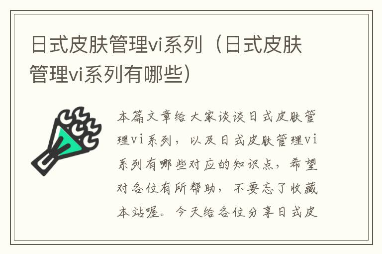 日式皮肤管理vi系列（日式皮肤管理vi系列有哪些）