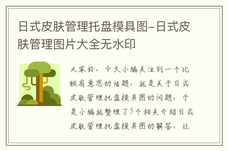 日式皮肤管理托盘模具图-日式皮肤管理图片大全无水印