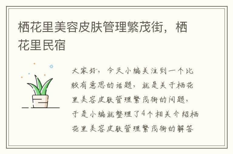 栖花里美容皮肤管理繁茂街，栖花里民宿