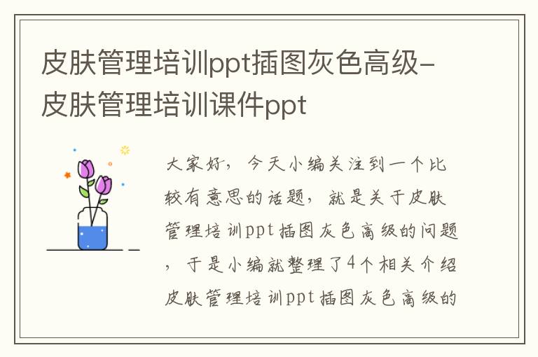 皮肤管理培训ppt插图灰色高级-皮肤管理培训课件ppt