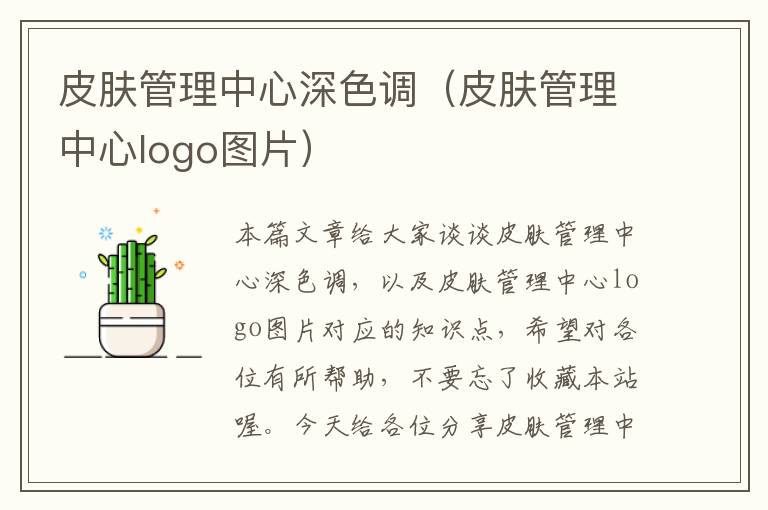 皮肤管理中心深色调（皮肤管理中心logo图片）