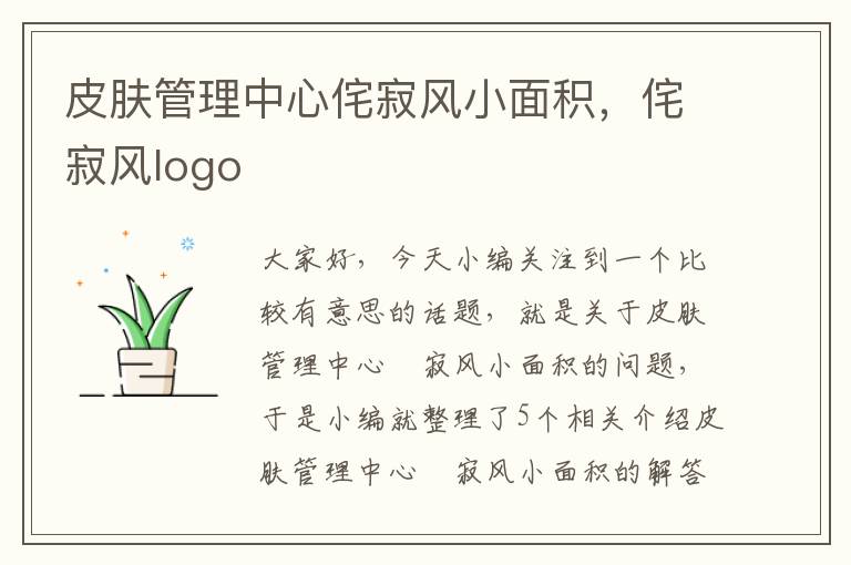 皮肤管理中心侘寂风小面积，侘寂风logo