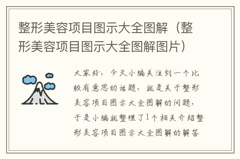 整形美容项目图示大全图解（整形美容项目图示大全图解图片）