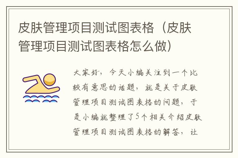 皮肤管理项目测试图表格（皮肤管理项目测试图表格怎么做）