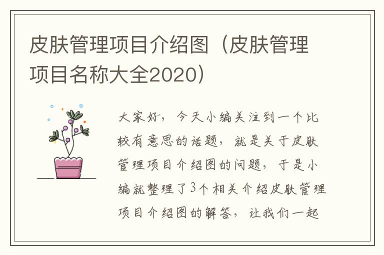 皮肤管理项目介绍图（皮肤管理项目名称大全2020）