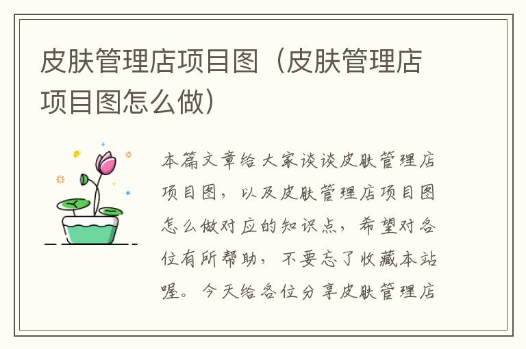 皮肤管理店项目图（皮肤管理店项目图怎么做）